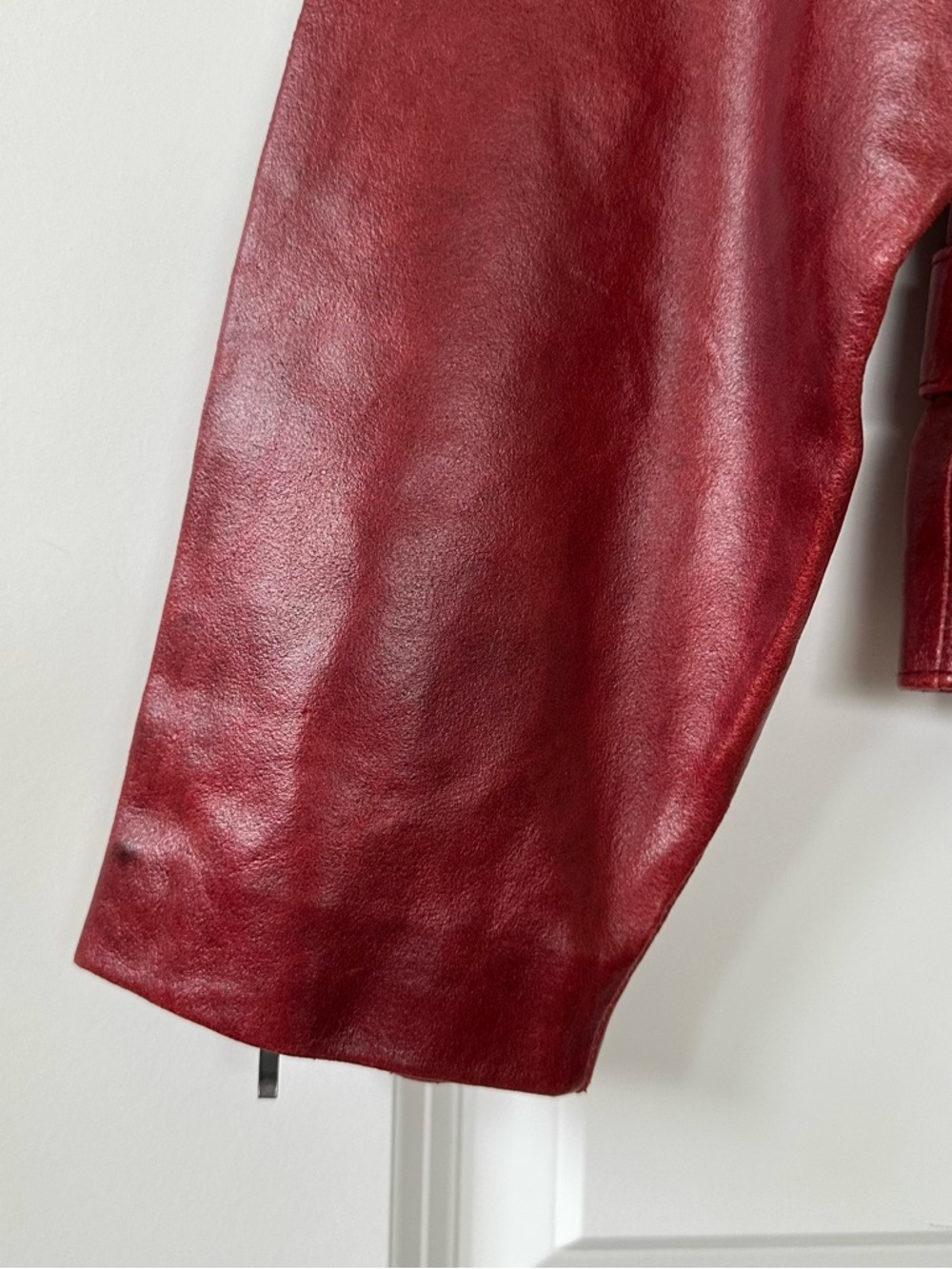 Vintage 2000’s GAP Red Leather Zip-Up Jacket - Picture 5 of 15